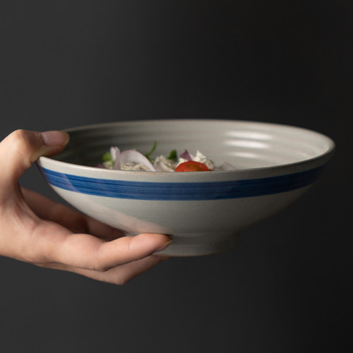 日式复古蓝边内螺纹怀旧面德镇