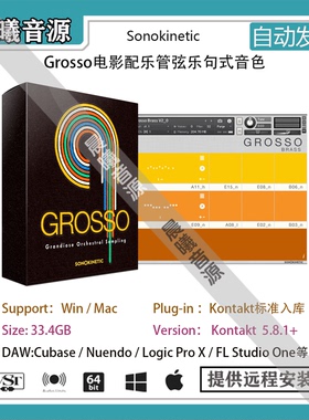 Sonokinetic Grosso影视配乐管弦乐句式音色库PC MAC固定音型音源