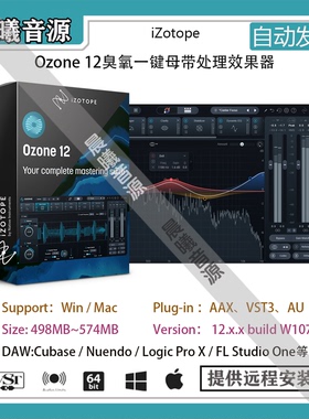 iZotope Ozone 12 Advanced臭氧Ai一键母带处理效果器AU VST插件
