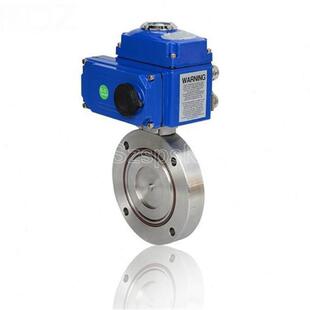 上海阀门二厂电动超真空不锈钢法兰蝶阀GID型 DN50 100 150 200