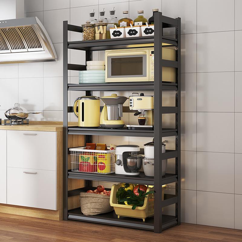 碳钢厨房置物架落地多层微波炉收纳架层架家用储物柜餐边柜架子