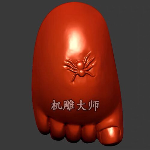 小脚蜘蛛知足常乐三维立体图圆雕图stl文件四轴雕刻机3d模型053