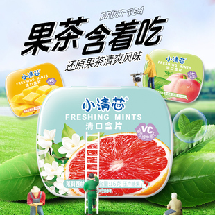 薄荷糖含片糖果零食清凉便携清口糖 酷莎小清芯清口含片糖铁盒装