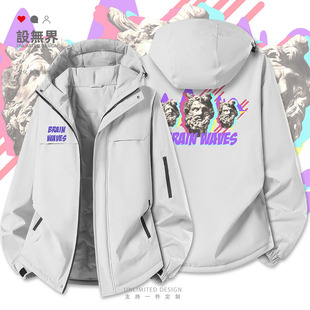 设无界电音风格魔性脑电波雅典络腮胡子人像雕塑加厚棉服男女潮