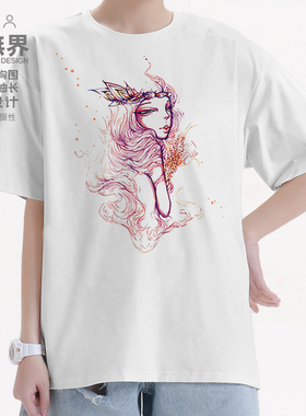 设无界 十二星座处女座Virgo星空纯棉短袖t恤男女个性休闲潮0007