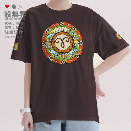 十二12星座白羊座Aries图短袖T恤