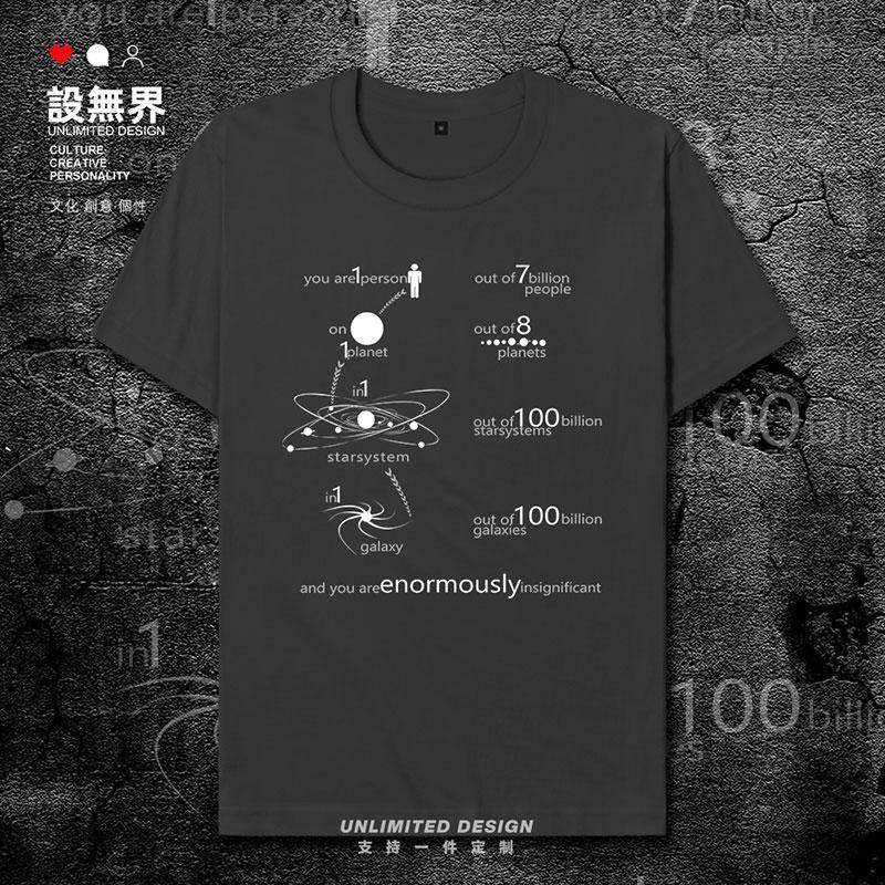 设无界简约创意自我认知的局限宇宙潮流印花短袖t恤男女休闲体恤