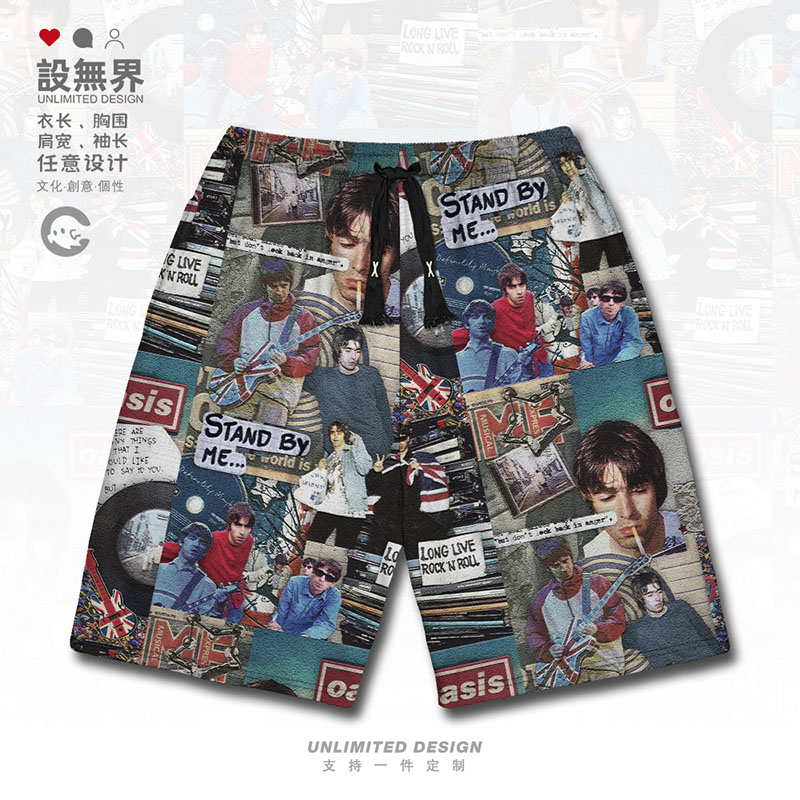 欧美摇滚Oasis绿洲乐队杂志短裤