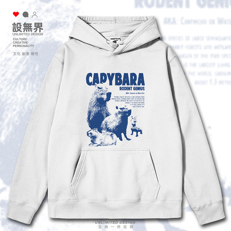 水豚啮齿动物可爱趣味美连帽卫衣