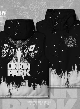 设无界林肯公园乐队LINKIN PARK音乐周边加厚马甲男女外穿马夹冬