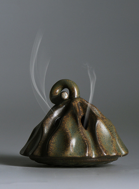 陶瓷仿生莲蓬香炉盘香炉熏香炉家用室内线香香薰摆件商务礼品送礼