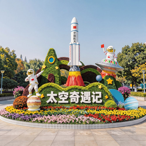 中国航天太空主题立体造型装饰摆件户外园林景观太空人打卡拍照