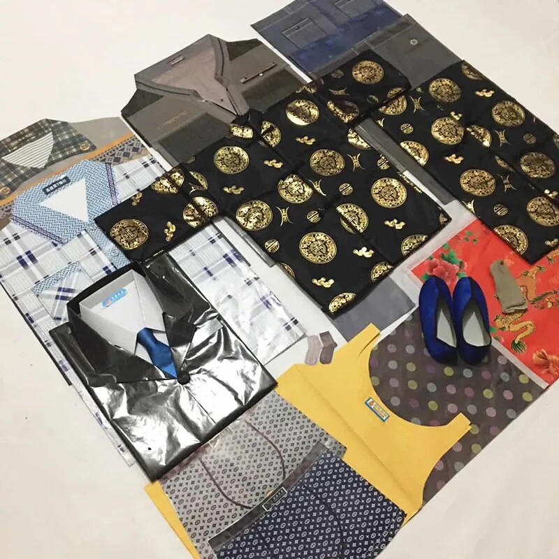 男士四季服饰大全套纸衣服烧纸祭祀用品黄纸钱捆纸传统老式金元宝