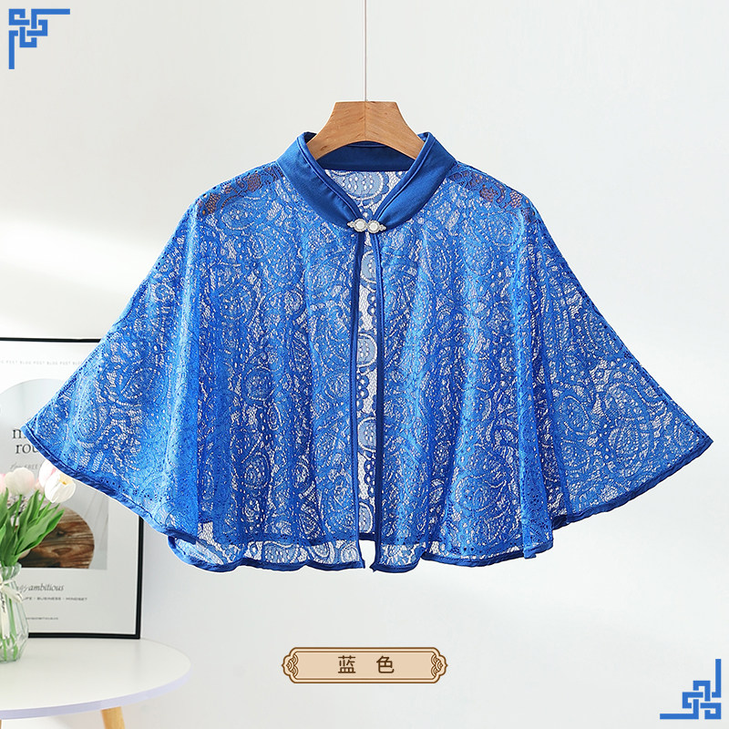 夏季新款斗篷披肩休闲外出防晒空调房睡觉防着凉短款蕾丝百搭罩衫