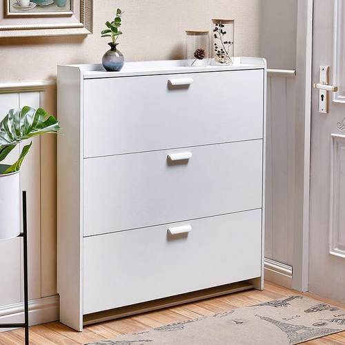 免打孔门后鞋架壁挂式靠墙小型窄家用门口上防尘超薄翻斗鞋柜15cm