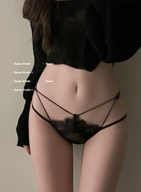 红色蕾丝内裤女士纯棉裆高级法式新款女生低腰性感镂空网纱三角裤