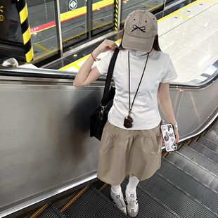 ook studios 日系休闲松紧半身裙短裙女2025显瘦宽松休闲运动裙子