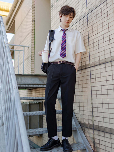烈富原创DK制服九分裤宽松西装裤