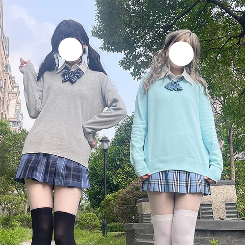 LF原创JK纯棉套头毛衣长袖针织衫