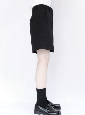 LF原创设计日系jk/dk制服正版黑色基础款百搭西裤短裤男女款夏季