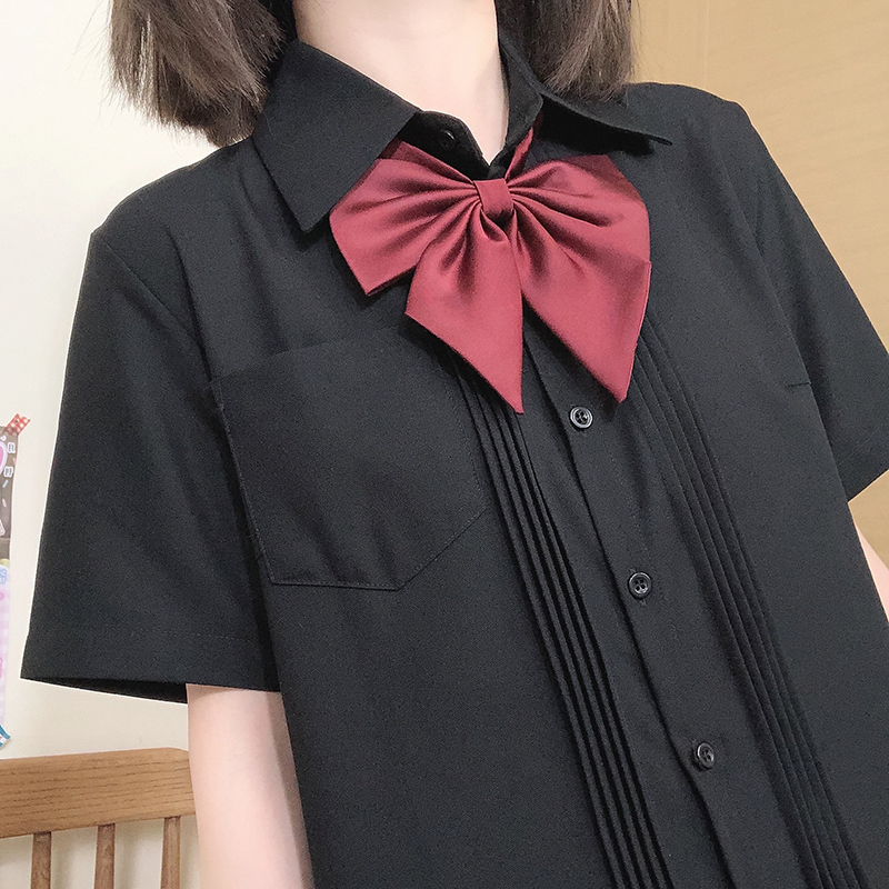 LF原创纯色羽根尖领结日系JK制服