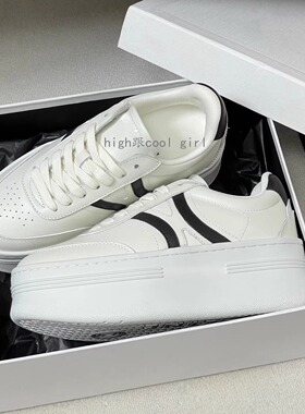 真皮厚底增高显瘦小白鞋女简约百搭松糕底休闲运动鞋舒适矮子乐鞋