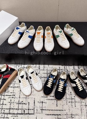 真皮复古拼色德训鞋男女25新款百搭休闲运动板鞋情侣款平底小白鞋