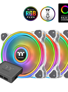 Tt（Thermaltake）RiingQuad14LEDRGB机箱水冷风扇白色（14cm风扇