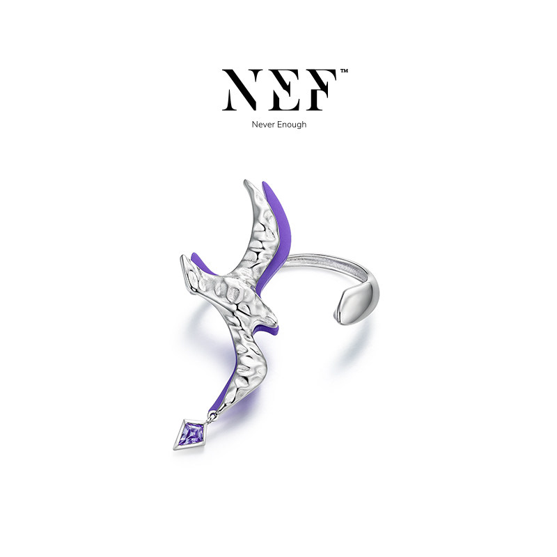 【TF三代同款】NEF潮牌鸥皇原创叠影酷紫肌理耳挂耳骨夹圣诞礼物