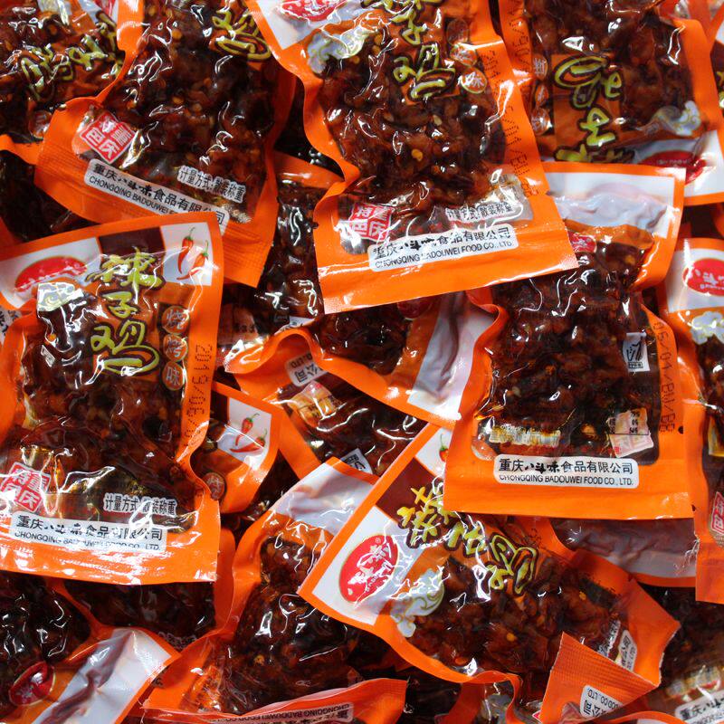 八斗味辣子鸡500g重庆特产风味小吃烧烤味麻辣鸡丁休闲小包装零食