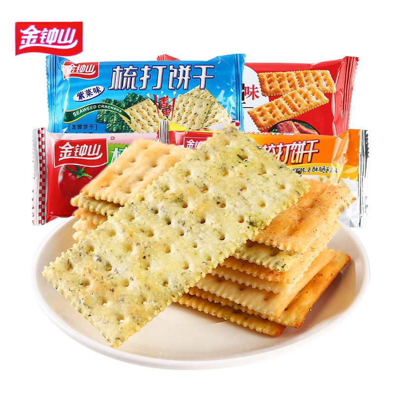 金钟山奶盐番茄紫菜排骨味梳打饼干500g休闲下午茶代餐饱腹零食