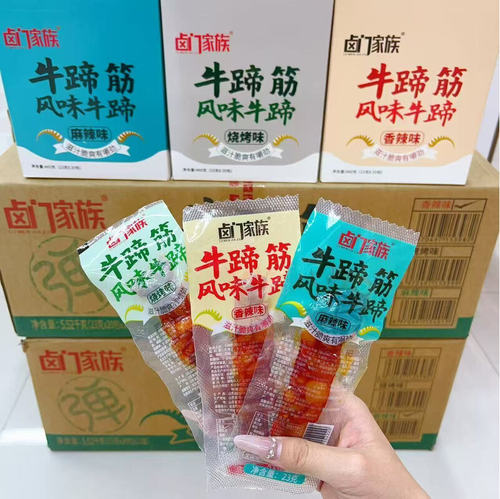 卤门家族长条牛蹄筋多口味休闲代餐露营即23克卤味