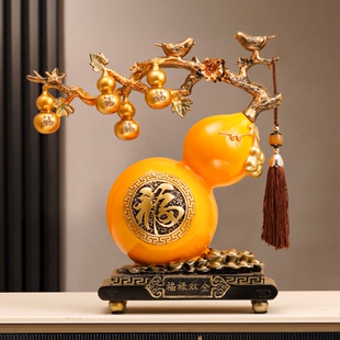 招财镇宅葫芦摆件客厅旺宅玄关电视柜酒柜轻奢高档金鹿装 饰工艺品