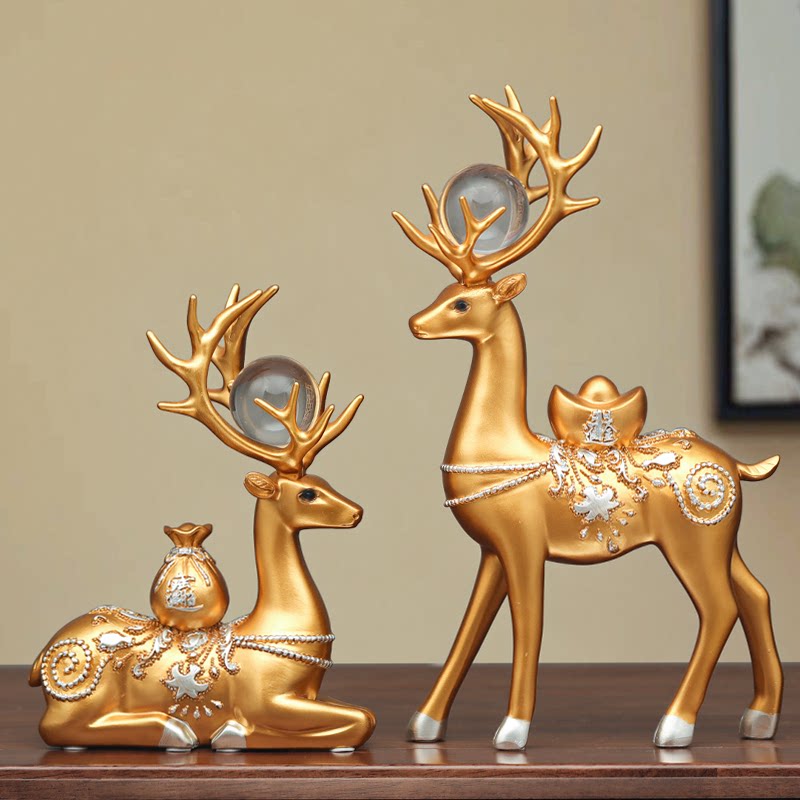 招财葫芦福鹿摆件轻奢酒柜家居饰品客厅桌面玄关装饰乔迁新居礼品