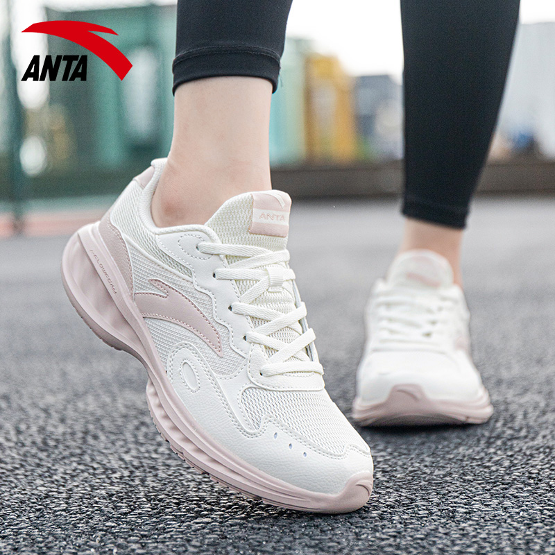 跑步鞋安踏女鞋网面透气运动鞋子