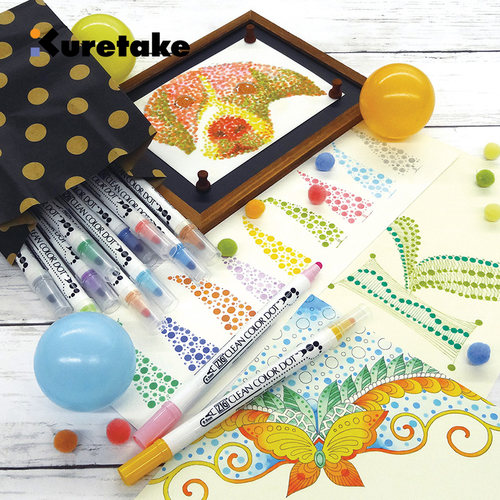 日本kuretake吴竹圆点手账美术笔