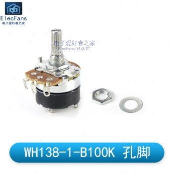 WH138-1带开关电位器B5K/B10K/B5C0K/B100K/B500K调光调速可调电