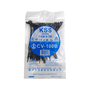 台湾KSS扎带CV-100B进口扎线带2.5*100mm黑色凯士士尼龙扎带