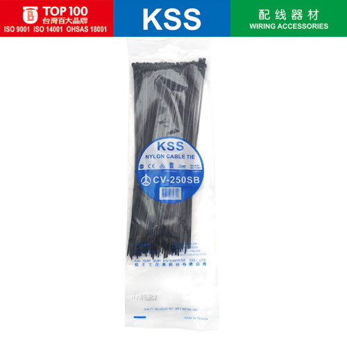 KSS尼龙扎带CV-250SB进口黑色凯士士扎线带2.5*250mm塑料绑带