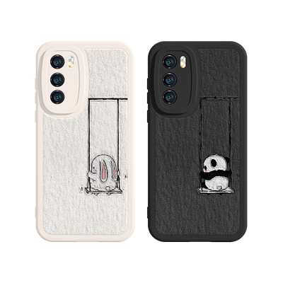 适用华为手机壳情侣可爱油画熊猫