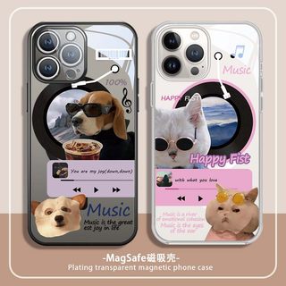 适用苹果15promax手机壳小狗新款iphone13猫咪14pro情侣12mini硅胶magfase磁吸11全包防摔15plus复古cd狗狗