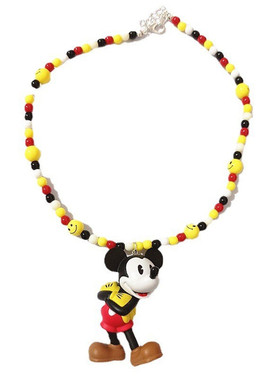 笑脸米奇米老鼠吊坠彩色串珠项链