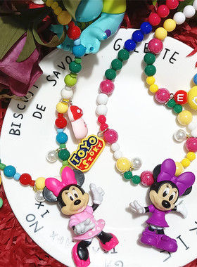 米老鼠米妮手作彩色糖果串珠项链