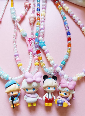 原创手作泡泡玛特树脂圆珠项链女