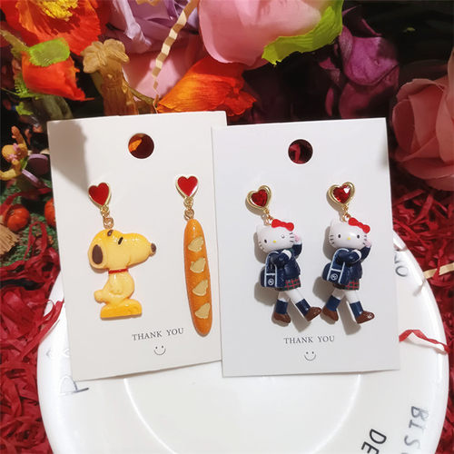 原创JK凯蒂猫咪kitty史努比耳环