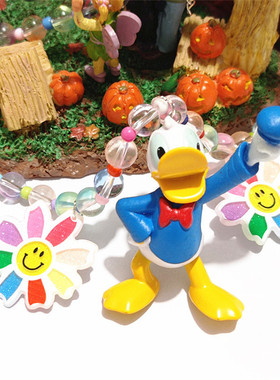 唐老鸭七彩太阳花彩色串珠项链女