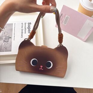 棕色大脸猫咪适用华为mate80promax手机壳Pura70翻盖皮套P60插卡nova14挂绳13荣耀500折叠支架P50e创意12女11