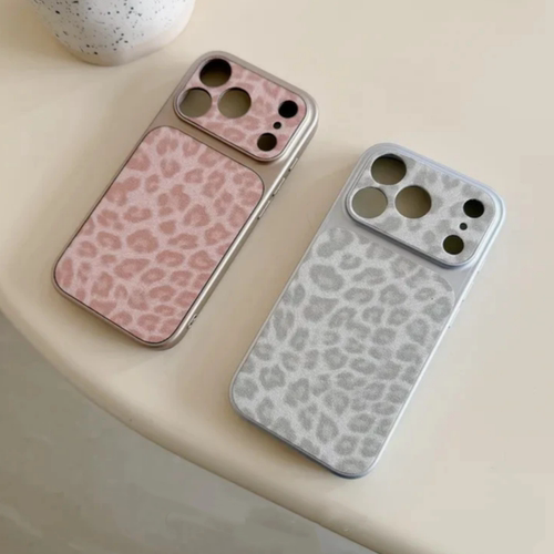 辣妹复古闪粉豹纹适用苹果17/16promax手机壳iPhone15/14pm亚克力FindX9/X8小米17pro防摔全包华为pura90女80
