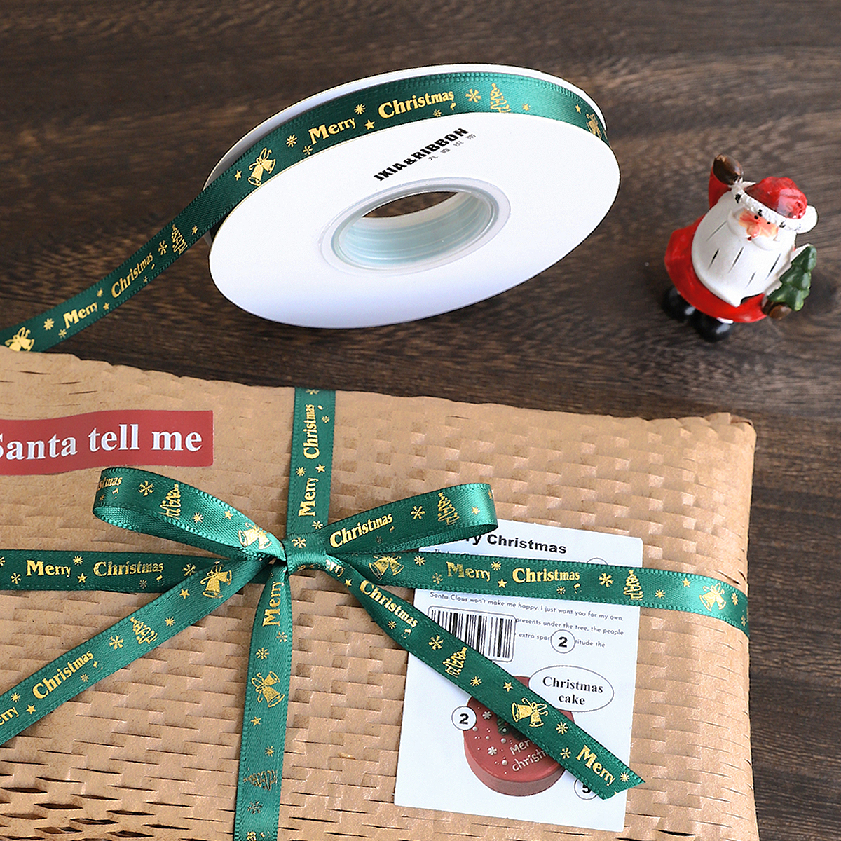 1cm圣诞节丝带礼物包装彩带红绿缎带花束diy蝴蝶结蛋糕装饰绳绸带