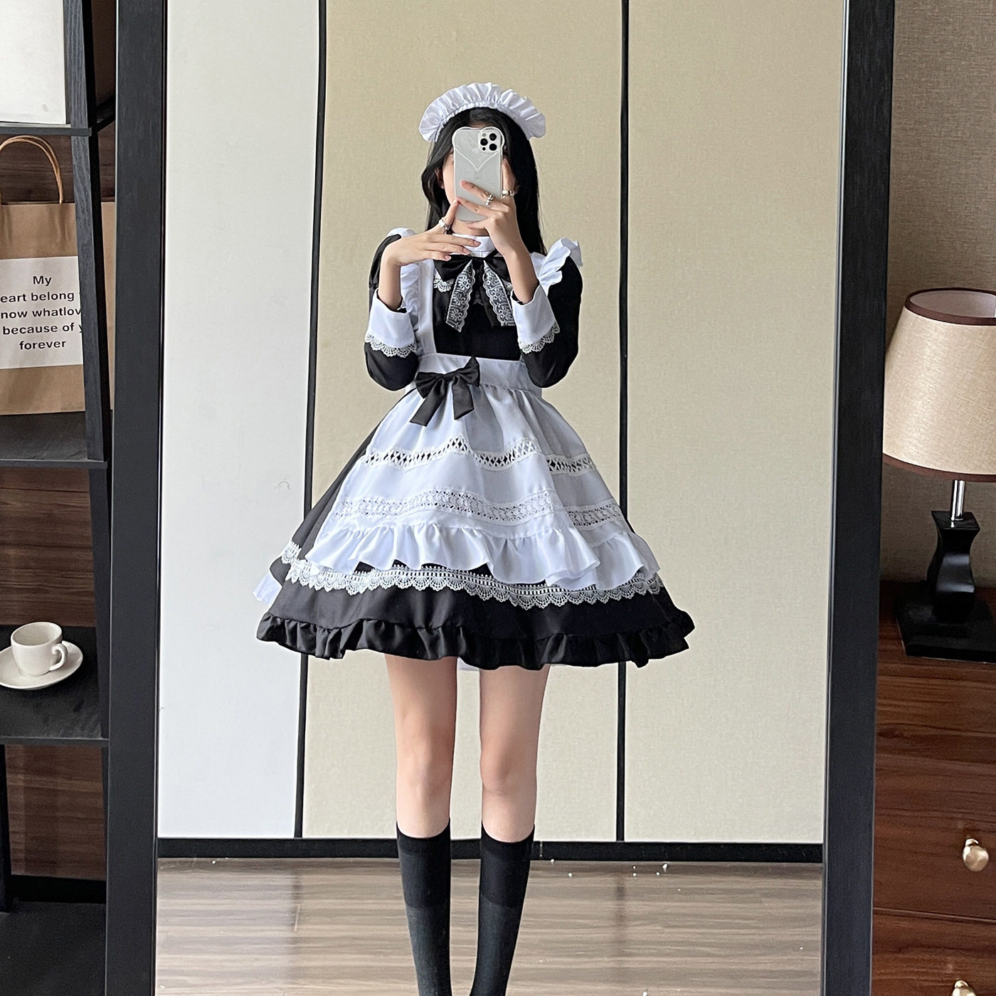 英式长袖女仆装 cosplay服 日系制服 可爱连衣裙大码女佣